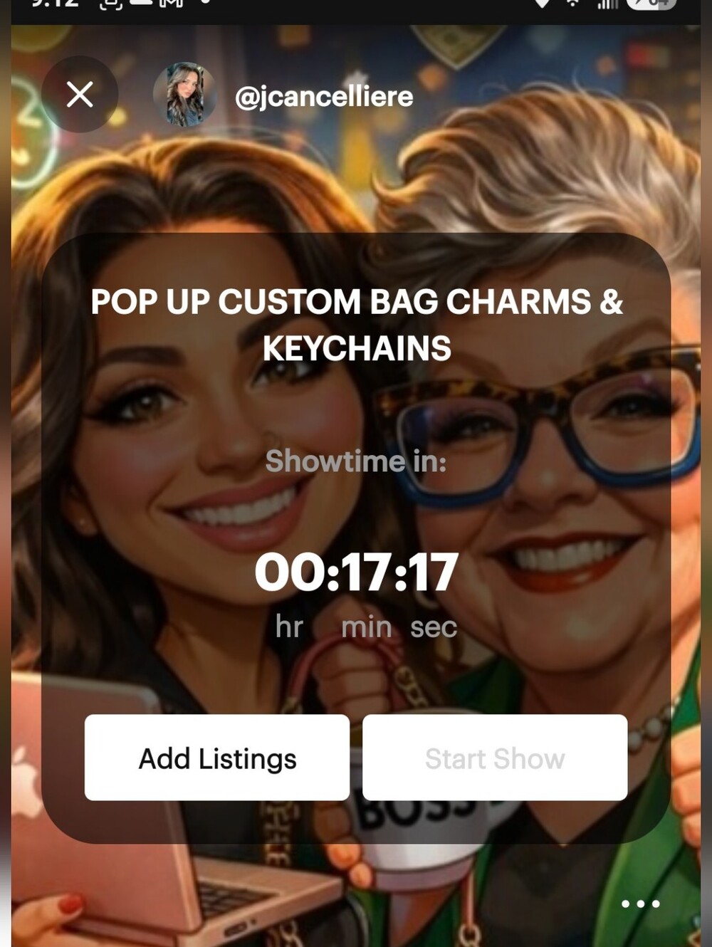 POP UP BAG CHARM & KEYCHAINS 9:30 P.M.EST.